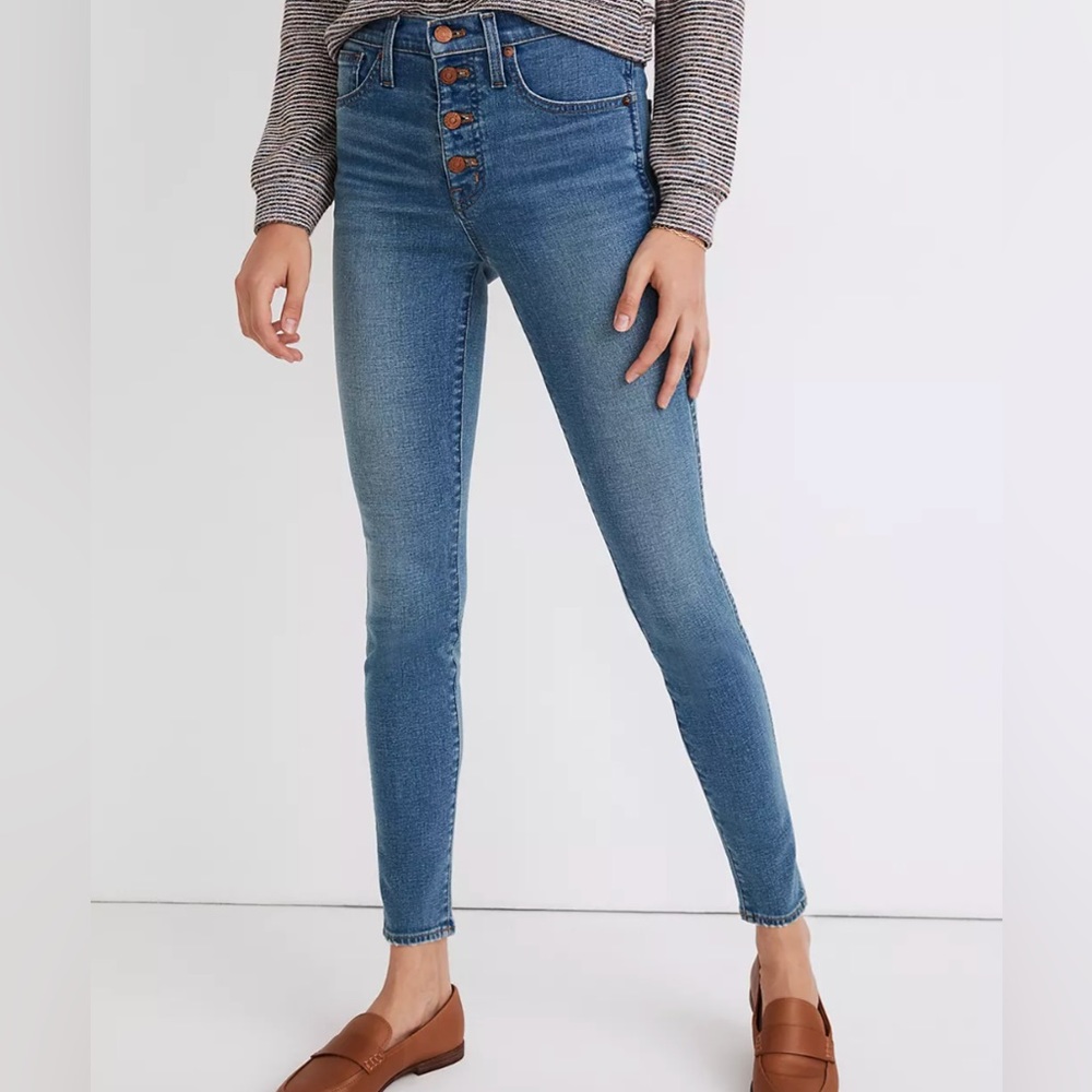 Madewell 11” high rise button fly skinny jeans - 27 tall
